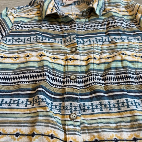 Ariat Women's Gold and Blue Button Up Shirt - Small - Picture 2 of 6